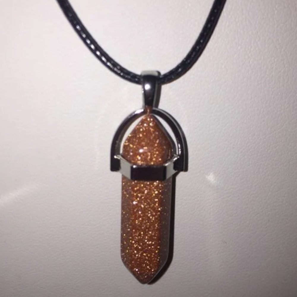 Gold Sand stone Bullet Necklace ✨